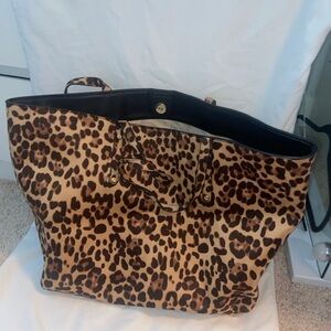 I.N.C women cheetah print tote bag